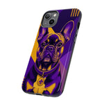 French Bulldog Pop-Art Portrait Tough Phone Case - Purple Gold