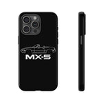 MX-5 Miata White Side Silhouette Tough Phone Case Cover Gift