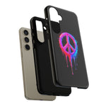 Glitch Peace Sign Phone Case, RGB Melt Digital Art Tough Cover, Gift