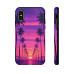 Retrowave Aesthetic Sunset Palm Trees phone case
