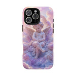 Cherub Cloud Throne Phone Case, Pastel Marble 3D Render Cover