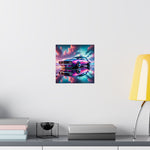 1969 Chevy Camaro Poster Classic Muscle Car Sunset Neon Retro Wall Art