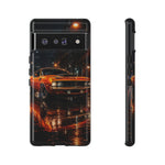 Orange Cuda Phone Case, Rainy City Night Muscle Car Tough Cover