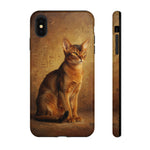 Abyssinian Warm Ticked Portrait Art Tough Phone Case