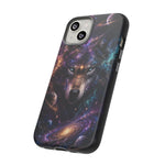 Cosmic Wolf Phone Case, Galaxy Nebula Portrait Tough Cover, Gift