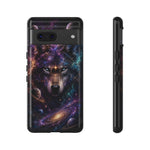 Cosmic Wolf Phone Case, Galaxy Nebula Portrait Tough Cover, Gift