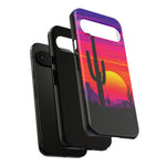Desert Vaporwave Cactus Sunset Phone Case – Southwest Aesthetic