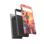 Retro Runner Sunset phone case | 80s Vaporwave jogging design