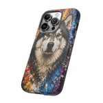 Alaskan Malamute Portrait Tough Phone Case - Vivid Paint Splatter