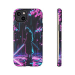 Neon Samurai Katana Rain Vaporwave Art Tough Phone Case