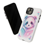 Pastel Panda Phone Case, Glitch Color Block Cover