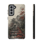 Autumn Temple Steps phone case | Japanese watercolor landscape cover