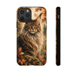 Maine Coon Forest King Watercolor Art Tough Cat Phone Case