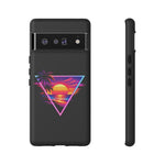 Synthwave Sunset Triangle Phone Case Retro Vaporwave Case