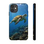Sea Turtle Reef Phone Case, Coral Ocean Dappled Sunlight Tough Cover