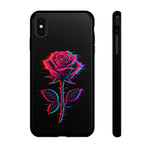 Glitch Rose Neon Phone Case Vaporwave Tough Cover