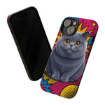 British Shorthair Round Pop Art Tough Phone Case