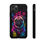 Pug Neon Graffiti Portrait Tough Phone Case - Dripping Paint