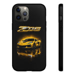 Z06 Corvette Phone Case, Yellow Neon Chrome Studio Cover