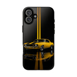 Yellow Camaro Z28 Phone Case, Classic Muscle Car Studio Stripe Cover