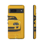 Yellow Supra Phone Case, MK4 90s JDM Legend Tough Protective Cover for Men