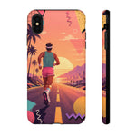 Retro Runner Sunset phone case | 80s Vaporwave jogging design