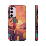 Retro Runner Sunset phone case | 80s Vaporwave jogging design