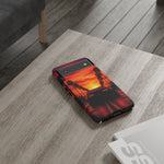 Matte Black MK4 Supra Sunset Tough Phone Case - Palm Silhouette