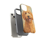 Goldendoodle Fluffy Curls Portrait Art Tough Phone Case