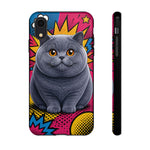 British Shorthair Round Pop Art Tough Phone Case