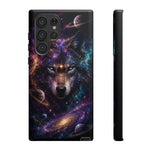 Cosmic Wolf Phone Case, Galaxy Nebula Portrait Tough Cover, Gift