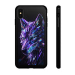 Holographic Wolf Phone Case, Fractured Prism Iridescent Cover