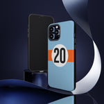 Copy of Blue Orange Number 20 Retro Racing Stripe Tough Phone Case Cover
