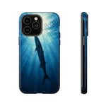 Barracuda Silhouette Phone Case, Sunlit Marine Art Tough Cover