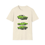 1971 Demon Green Classic Muscle Car T-Shirt | Vintage Coupe Illustration