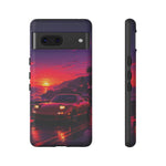 FD RX-7 Retro Sunset Sports Car Tough Case | Neon Vaporwave Beach Drive