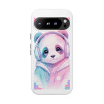 Pastel Panda Phone Case, Glitch Color Block Cover