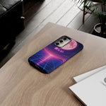 Neon Vaporwave Moonphone Case | Retro 80s Grid Sunset Phone Case