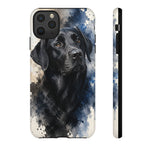 Black Lab Watercolor Art Tough Phone Case - Dog Portrait