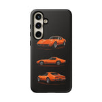 C3 Corvette Art Phone Case Orange, Three-View Vector Cover, Gift