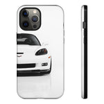 White C6 Z06 Front View tough phone case for Sports Car Drivers