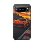 Orange C8 Z06 Flat Plane V8 Speed Art Tough Phone Case