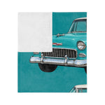 1955 Nomad Turquoise Microfiber Throw Blanket Classic Wagon Car Gift