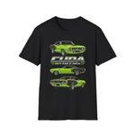 1971 Cuda 440 Muscle Car T-Shirt | Classic Barracuda Trio Illustration