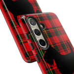 Scottish Terrier Silhouette Plaid Art Tough Phone Case