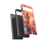 Retro Runner Sunset phone case | 80s Vaporwave jogging design