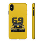 1969 Camaro Z28 Yellow Front View Muscle Car Tough Phone Case