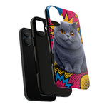 British Shorthair Round Pop Art Tough Phone Case
