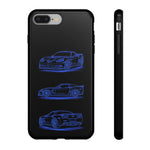 C6 ZR1 Line Art Phone Case, Blue Three-View Cover