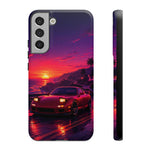 FD RX-7 Retro Sunset Sports Car Tough Case | Neon Vaporwave Beach Drive